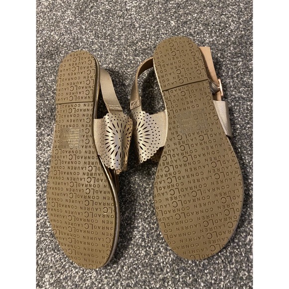 NEW LC Lauren Conrad Rose Gold Metallic Flat Thong Sandals Boho Women's Sz 7/7.5 - Picture 4 of 4
